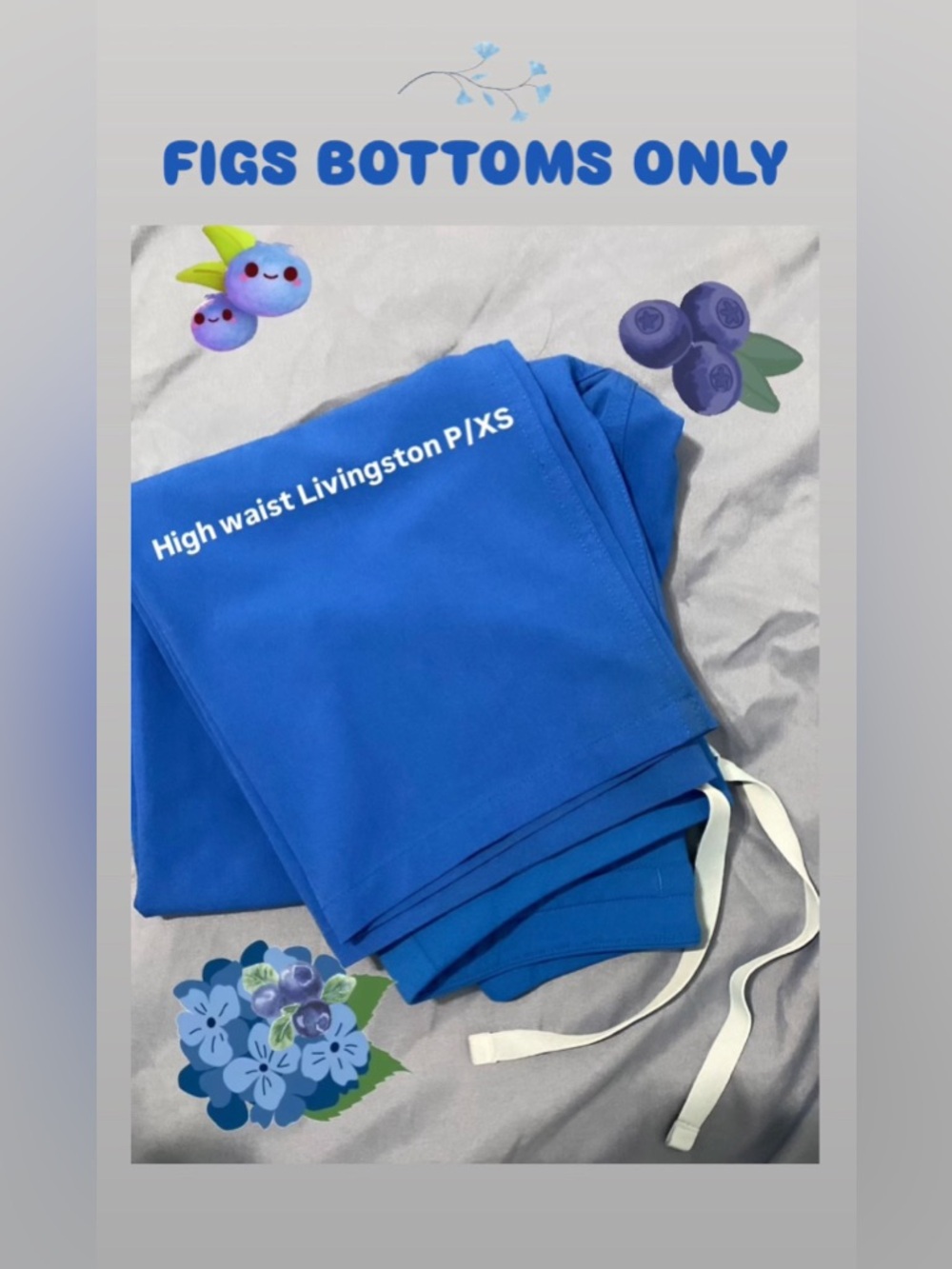 FIGS: Royal Blue High Waist Livingston PXS